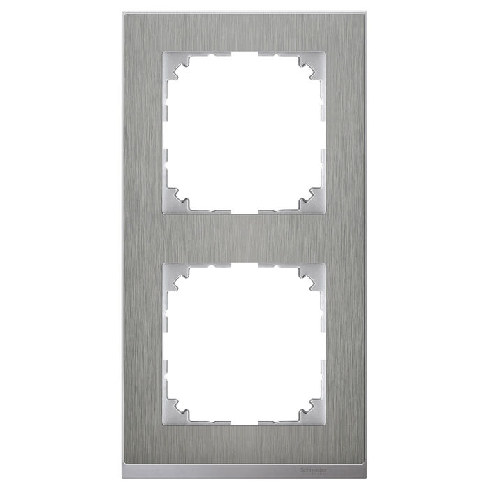 Рамка 2 поста Schneider Electric MERTEN M-PURE DECOR, нержавеющая сталь, MTN4020-3646