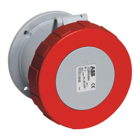2CMA167142R1000 Розетка панельная с прямым унифицированным фланцем 4125RU6W, 125A, 3P+N+E, IP67, 6ч