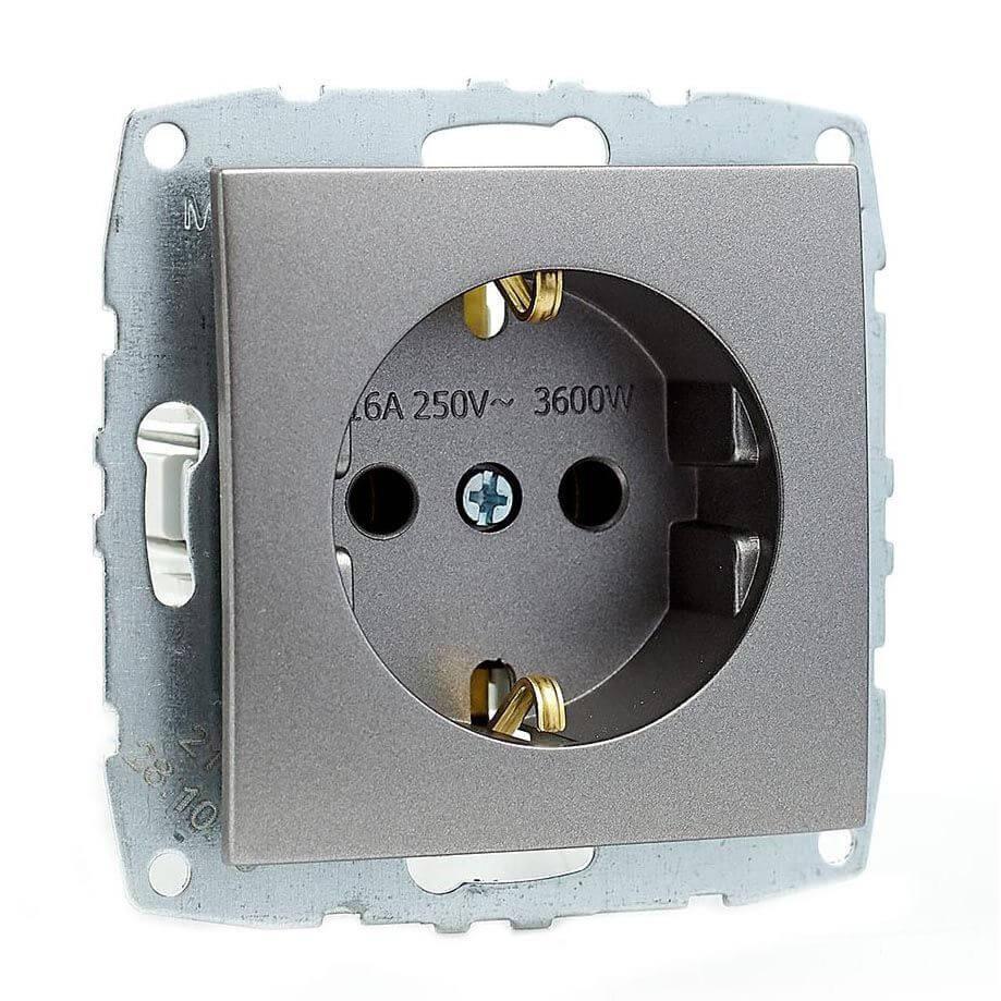 Розетка с заземлением Mono Electric Despina/ Larissa антрацит 500-002421-117