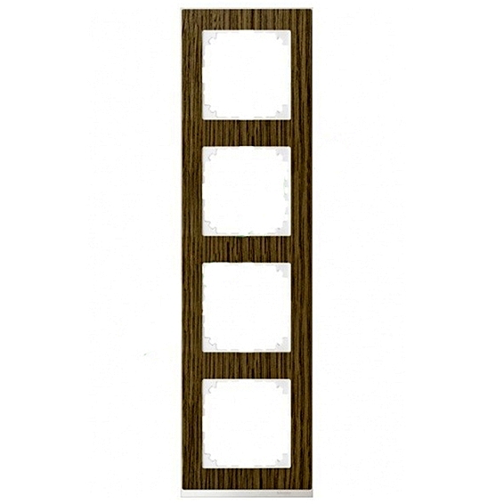 Рамка 4 поста Schneider Electric MERTEN M-PURE DECOR, дуб, MTN4040-3674