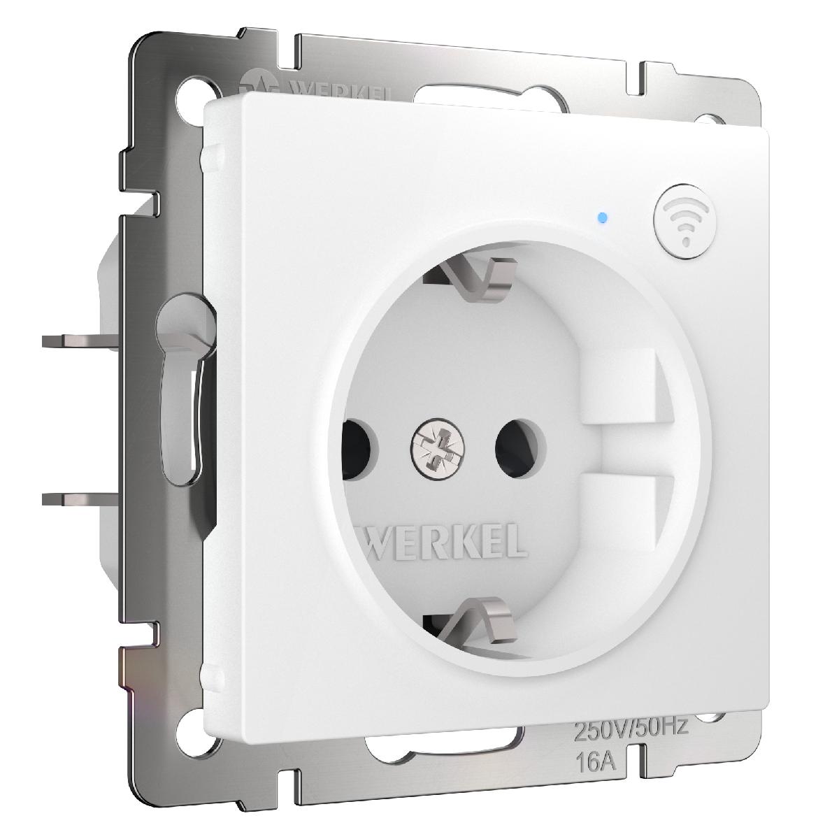 Умная  встраиваемая розетка с заземлением с защитными шторками (белый) W1171601