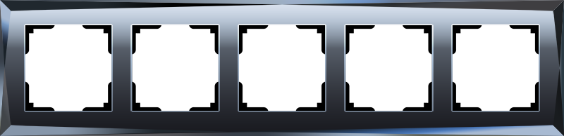 Рамка на 5 постов  (черный) WL08-Frame-05