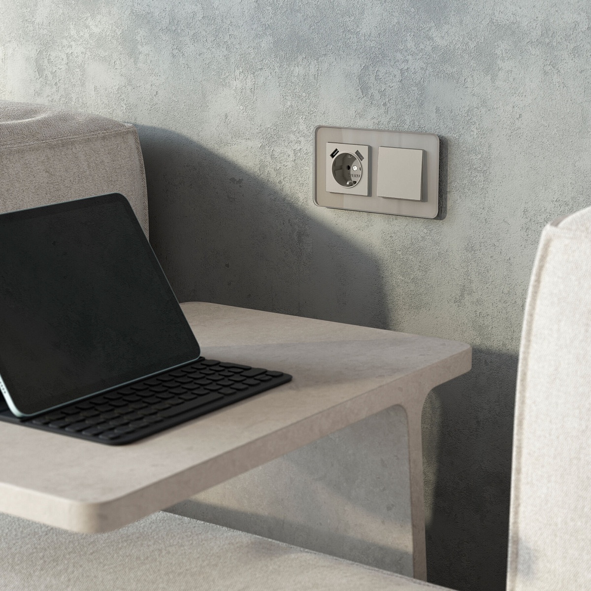 W1210004/ Выключатель одноклавишный (дымчатый) W1210004