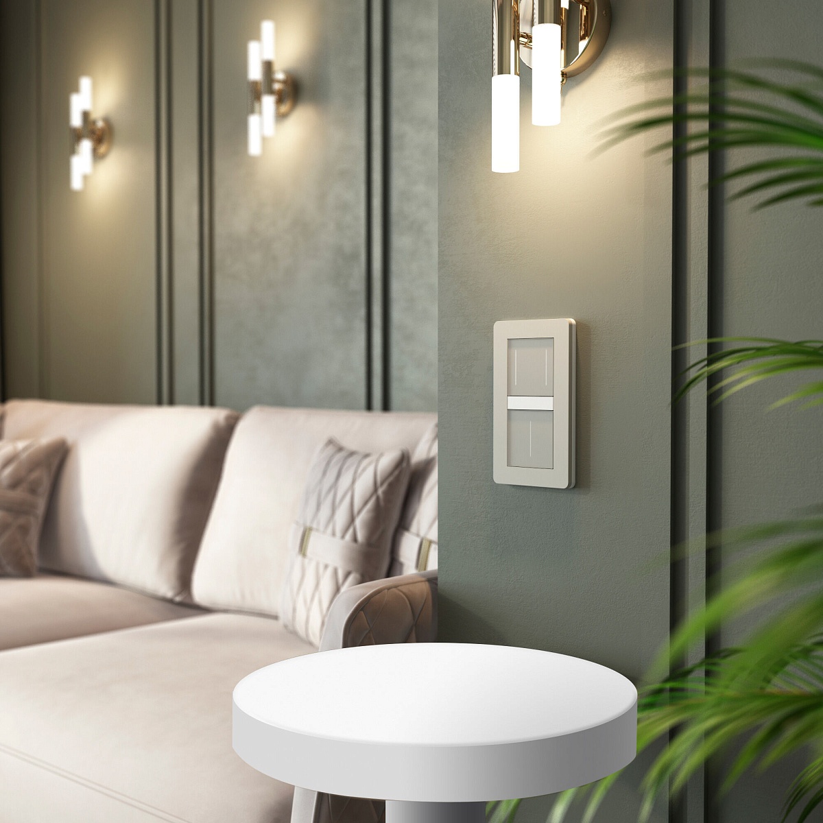 Умный сенсорный выключатель двухклавишный (дымчатый) W4523641