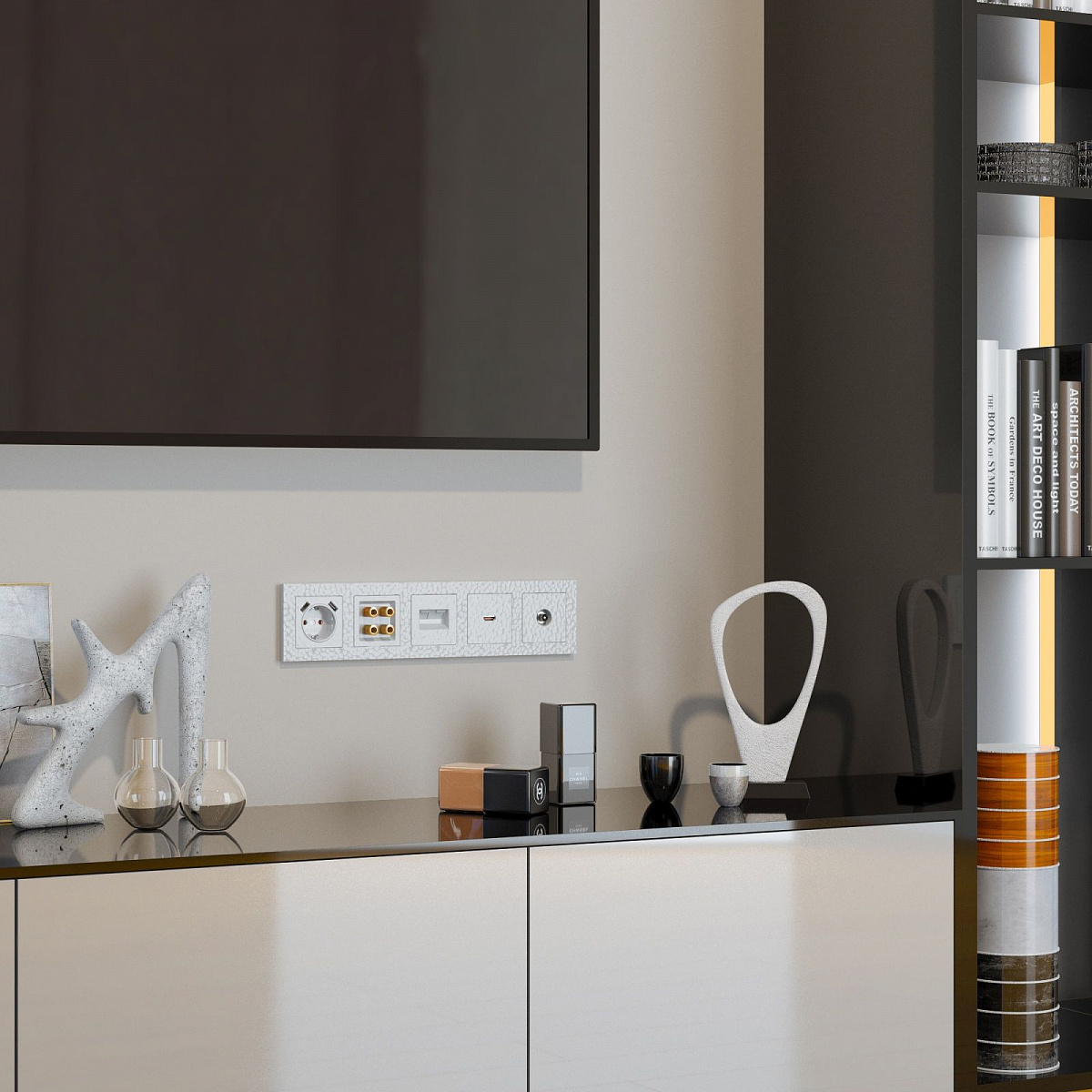 ТВ-розетка оконечная (Hammer белый) W1283001