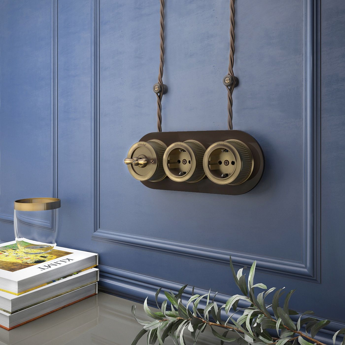 Переключатель одноклавишный матовый хром ретро WL19-01-03