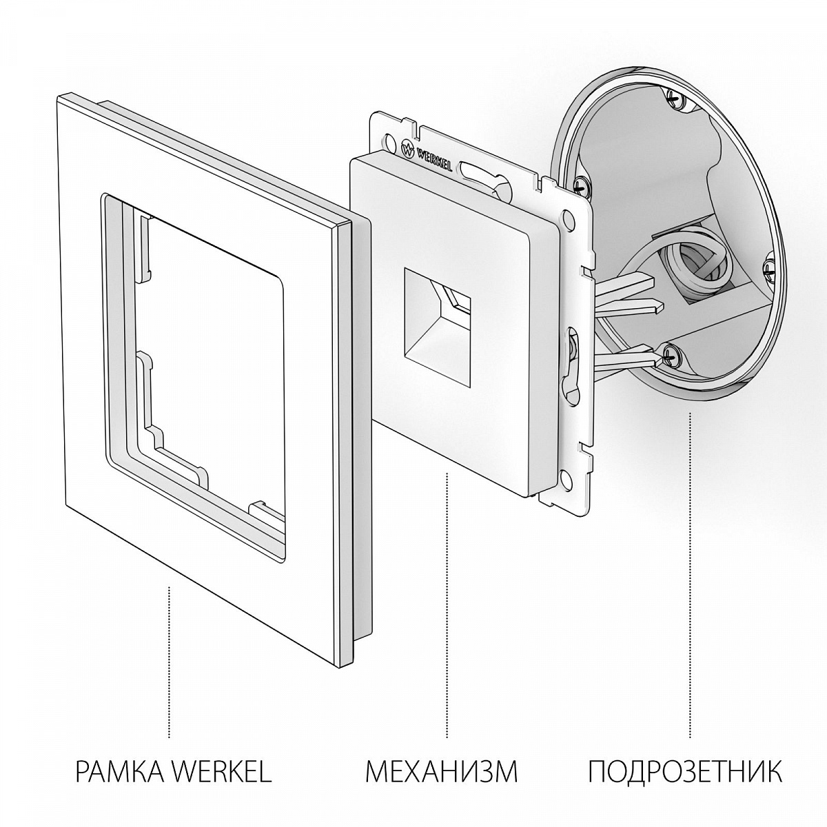 Розетка Ethernet RJ-45 глянцевый никель W1181002