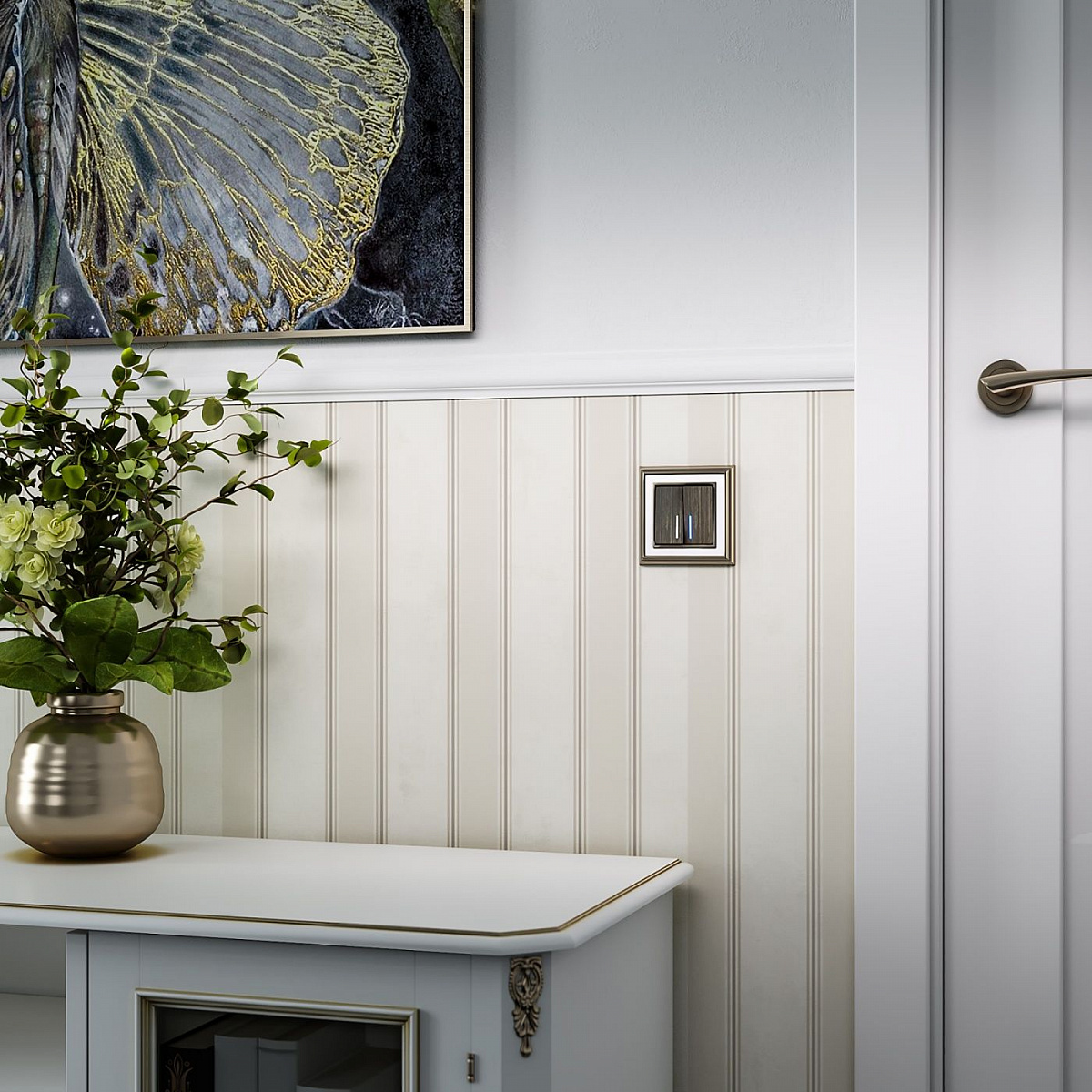 Набор клавиш для выключателя двухклавишного с подсветкой бронзовый W1129112