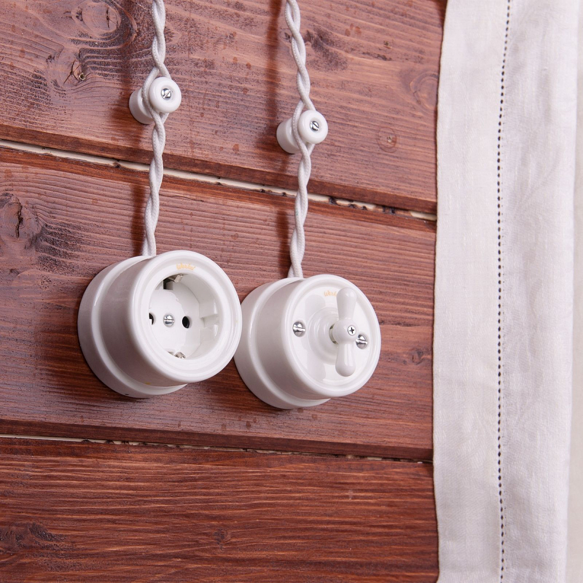 Ретро кабель витой 2х1,5 белый 50 м W6452501